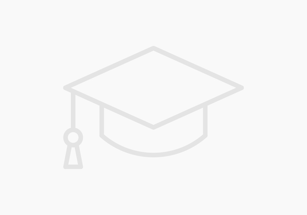 Outline of a graduation cap with a tassel, depicted in white on a light gray background.