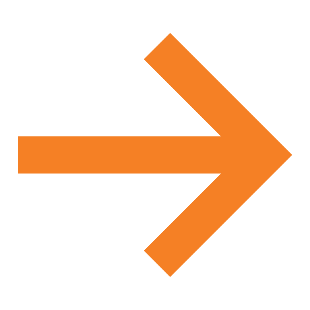 Large, bold orange right arrow on a white background.