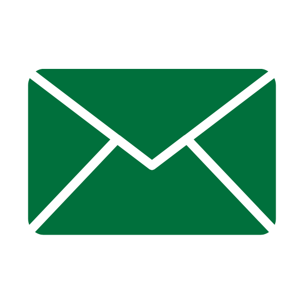 A simple green envelope icon with a white background, showing a closed envelope.